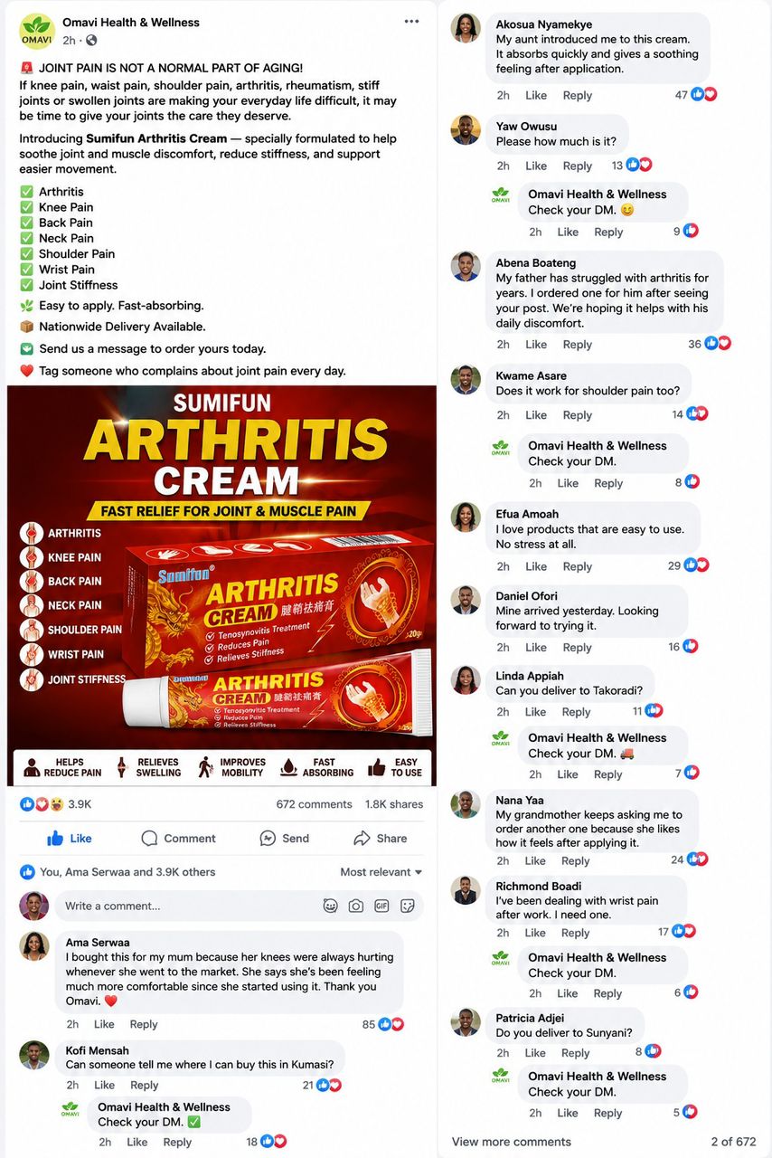 Facebook post with thousands of likes