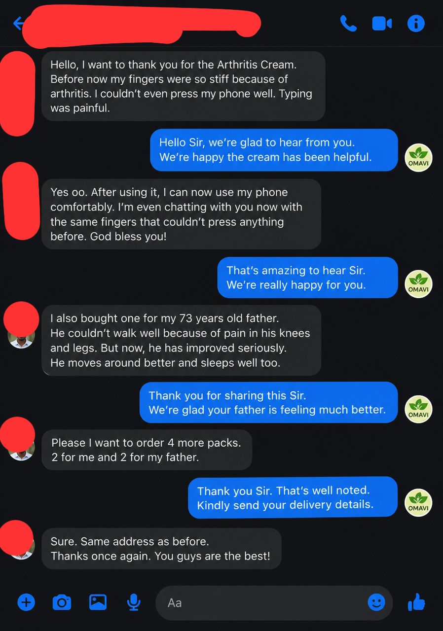 Customer WhatsApp testimony