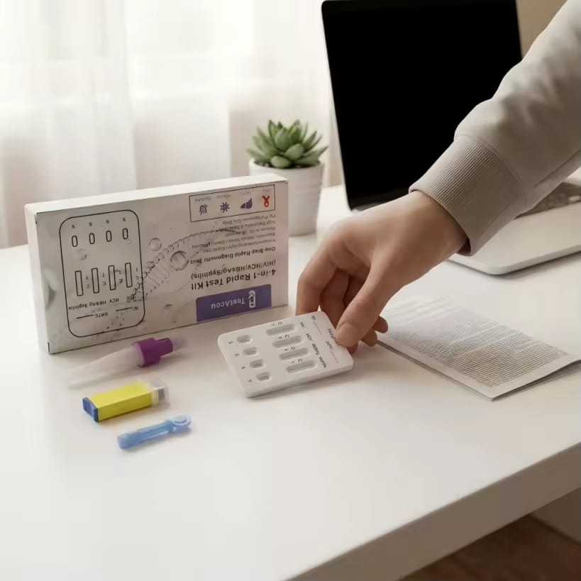4-in-1 Test Kit in use at home