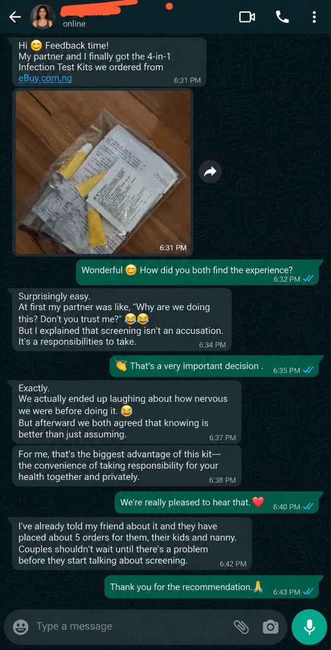 Couple testimonial — WhatsApp chat